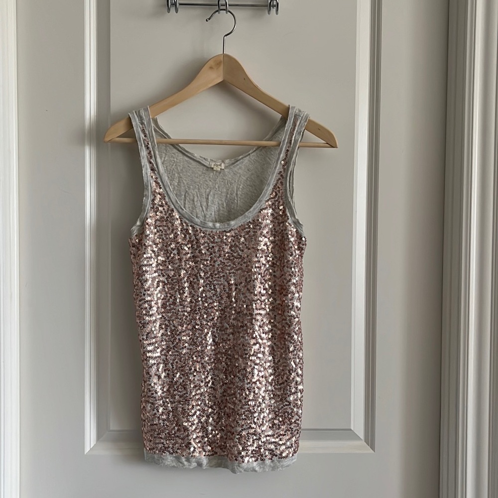 JCREW Pink Sequin Tank Top Size Small